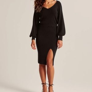 Abercrombie & Fitch - black stretchy ribbed skirt - slit - size XXSP